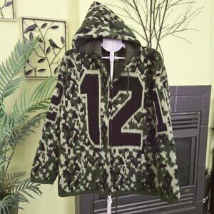 Tejidos Ruminahui sz Large Seattle Seahawks 12 wool blend hooded zip up jacket
